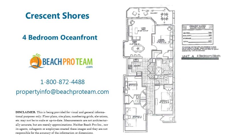 Crescent Shores Floor Plan A - 4 Bedroom Oceanfront